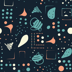 Whimsical Designs: A Seamless Background of Fun and Colorful Doodles and Patterns
