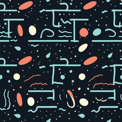 Colorful Scribbles: A Seamless Background of Childlike Doodles and Patterns
