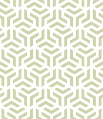 A white and green geometric pattern that is printed with the word zigzag