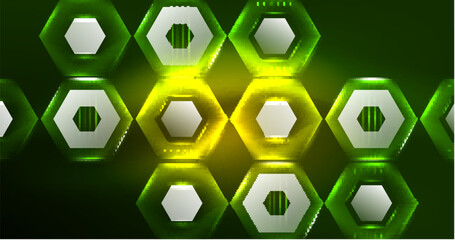 Abstract background neon hexagon vector illustration