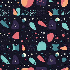 Creative Chaos: A Seamless Background of Colorful Doodles and Abstract Lines
