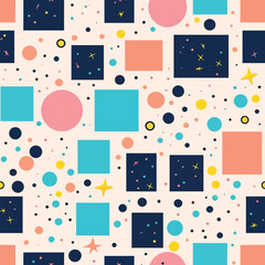 Happy Drawings: A Colorful Seamless Background of Childlike Doodles and Patterns
