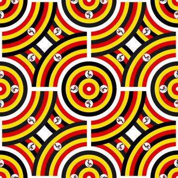 ugandan flag pattern. line background. vector illustration