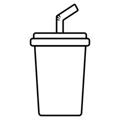 drink cola plastic cup with straw