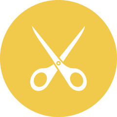 Scissor Multicolor Circle Glyph Inverted Icon