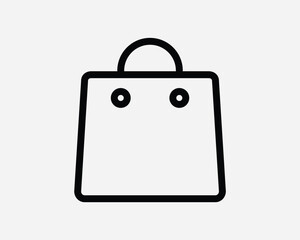 Shopping Bag Line Icon. Retail Grocery Buy Sale Purchase Paper Package Gift Sign. Shop Checkout Symbol. Vector Graphic Illustration Clipart Cricut