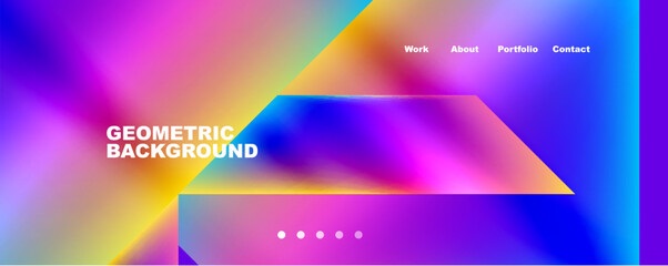 Minimalist geometric abstract background with fluid gradients. Vector Illustration For Wallpaper, Banner, Background, Card, Book Illustration, landing page