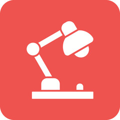 Desk Lamp Multicolor Round Corner Glyph Inverted Icon