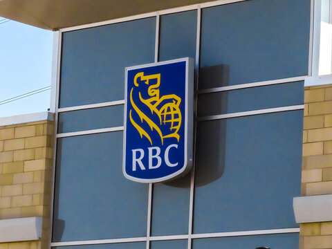 Calgary, Alberta, Canada. Apr 30, 2023. A RBC Bank Sign At A Branch Location.