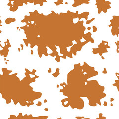Vector brown cow print pattern animal Seamless. Cow skin abstract for printing, cutting, and crafts Ideal for mugs.