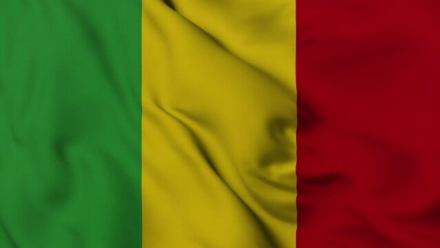 Mali flag waving in the wind. 4K video.