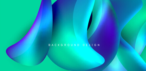 Fluid color liquid 3d elements abstract background