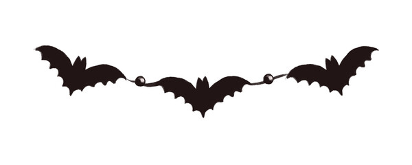 Spooky Halloweeen Banner with bats.