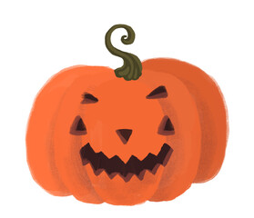 Halloween pumpkin on white background. Happy Halloween.