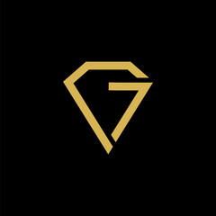 Fototapeta premium DIAMOND SEVEN, INITIAL G LOGO VECTOR IN MODERN AND ELEGANT STYLE