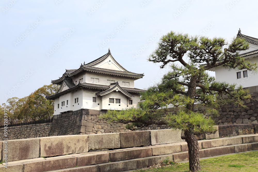 Wall mural Watch tower of Osaka Castle, Japan