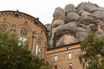 Architctural details of the spectacular Benedictine monastery of Holy Mary of Montserrat