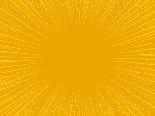 背景素材 紙吹雪＆集中線 黄色 金色 爆発 プレゼント 優勝