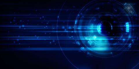 2d illustration Abstract futuristic electronic circuit technology background
