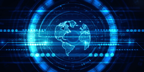 2d illustration world map abstract background