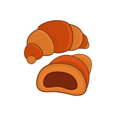 flat illustration Croissant Bread   Pastry from France