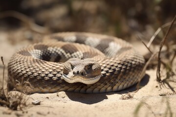Obraz premium Rattlesnake basking in the su