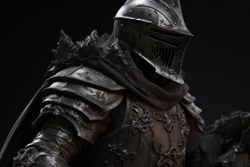 medieval knight in helmet