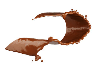 abstract beauty realistic Chocolate splashing isolated on white background. 3D Rendering. PNG files	
