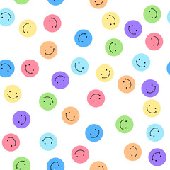 Fototapeta na wymiar Seamless rainbow smiley pattern icon logo vector illustration.