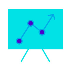 Sales Growth investment profit presentation blue icon vector illustration
