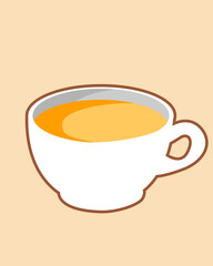 Cappuccino cup, coffee and milk mug. Vector illustration cartoon flat icon isolated on white background