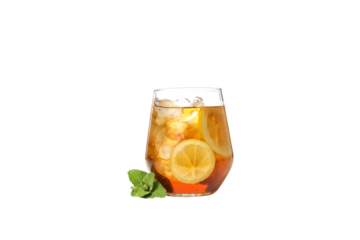 Ice tea - drink for refreshing in hot summer weather, isolated on white background