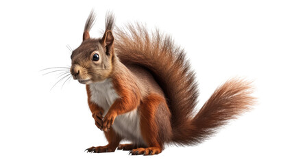 Squirrel isolated on transparent background created with generative AI technology