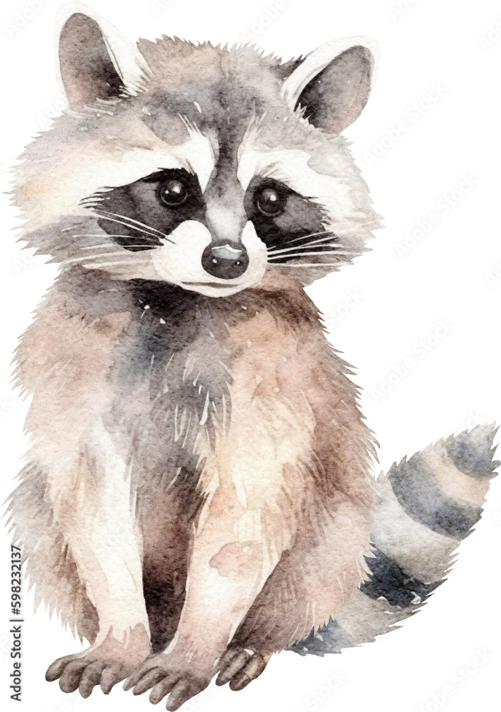 Poster raccoon illustrations created with generative ai technology