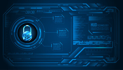 hud security on digital background, cyber.