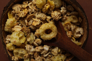 Photo of uncooked food for breakfast - muesli
