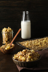 Photo of uncooked food for breakfast - muesli