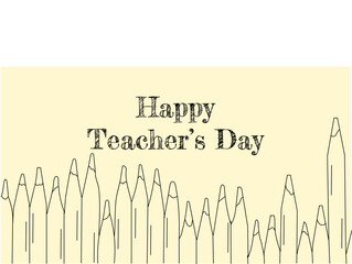 happy teachers day vector illustration with school equipment for poster, brochure, banner, and greeting card