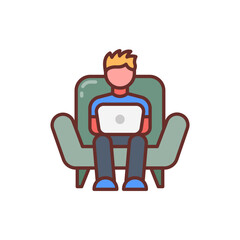 Online Work icon in vector. Illustration