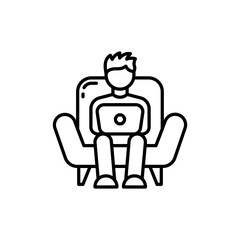 Online Work icon in vector. Illustration