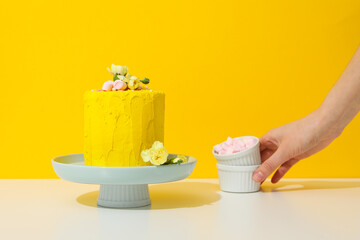 Concept of Happy Birthday, holiday Birthday cake