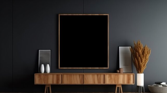 Modern Interior Design Background. Contemporary Living Room. Generative AI.