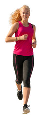 jogging - woman run isolated without background in a PNG	 - 598235146