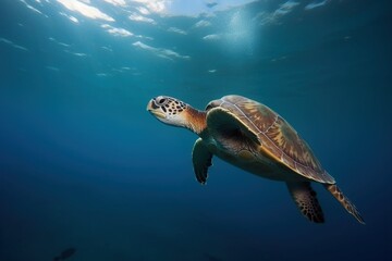Obraz premium Sea turtle swimming in the ocea