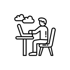 Digital Nomad Man icon in vector. Illustration