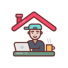 Work From Home icon in vector. Illustration