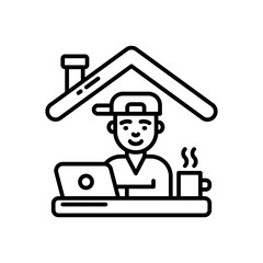 Work From Home icon in vector. Illustration