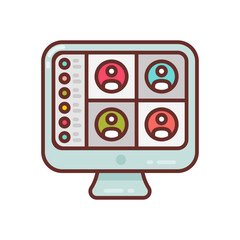 Online Meeting icon in vector. Illustration