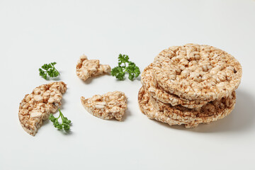 Concept of diet and healthy nutrition with crisp bread
