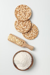 Concept of diet and healthy nutrition with crisp bread